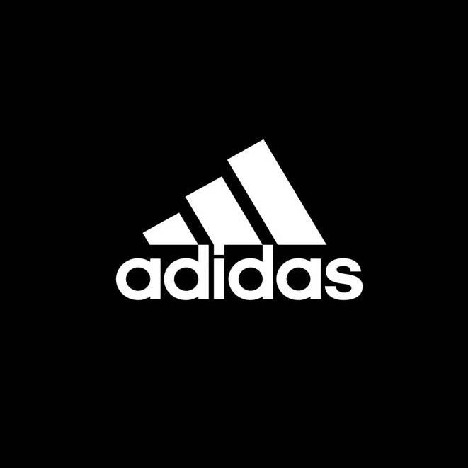Adidas logo on a black background